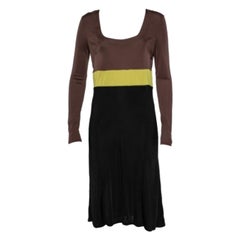 Emilio Pucci Firenze Black Colorblock Jersey Sheath Dress L