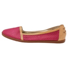 Ballerines en python et cuir rose/marron Tod's Taille 37