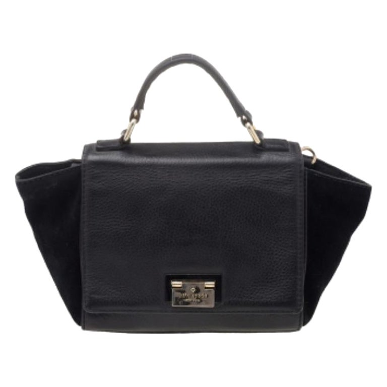 Kate Spade Black Leather and Suede Magnolia Park Top Handle Bag