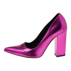 Stella McCartney Metallic Rosa Faux Leder Block Heel Pumps mit spitzer Zehe Größe 36