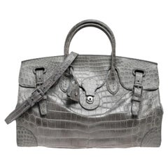 Ralph Lauren Grey Alligator Ricky Tote