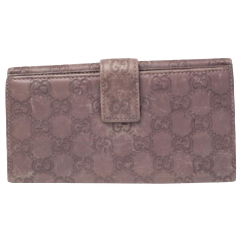 Gucci Old Rose Guccissima Leather Trademark Continental Wallet