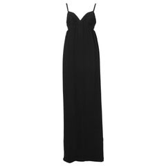 1964 JAMES GALANOS schwarzes Seiden plissiertes COUTURE-Kleid mit ausgeschnittenenen Seiten