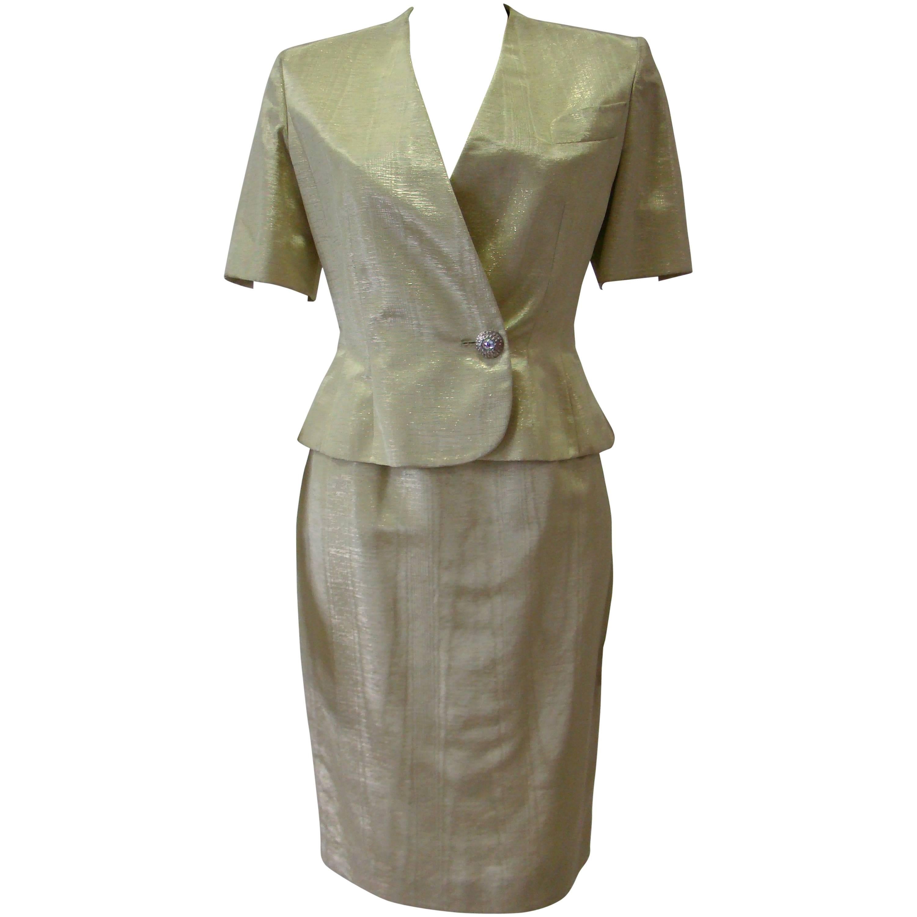 Jean-Louis Scherrer Lurex Skirt Suit For Sale