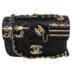 Chanel Coco Clips Super/Extra Mini Flap Bag Black Lambskin Gold Hardware