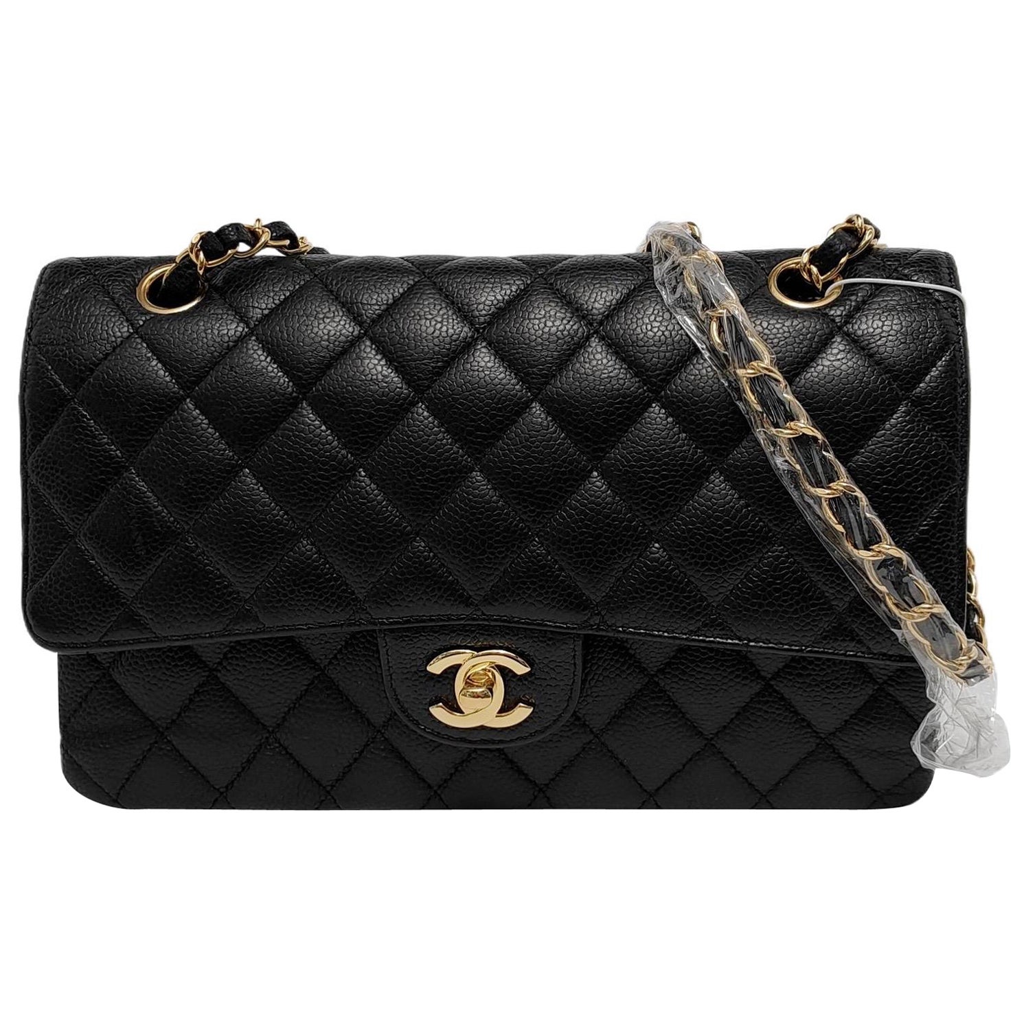 Chanel Classic Flap Medium Black Caviar Leather Gold Hardware