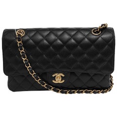 Chanel Classic Flap Small Black Caviar Leather Gold Hardware