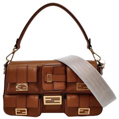 Fendi Baguette Cargo Multi-pocket Tan Brown Leather 2-way Bag