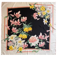 Valentino Flower Silk Scarf