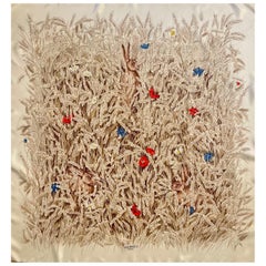 Sciarpa di seta Hermès "Les Blès" 1956