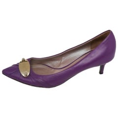 Versace Purple Leather Pointed Toe Pumps Size 41