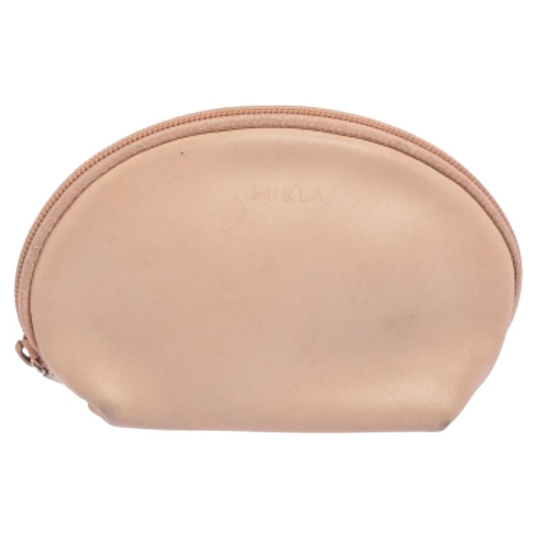 Furla - Pochette à cosmétiques en cuir beige