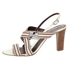Celine Multicolor Leather Slingback Open Toe Sandals Size 37