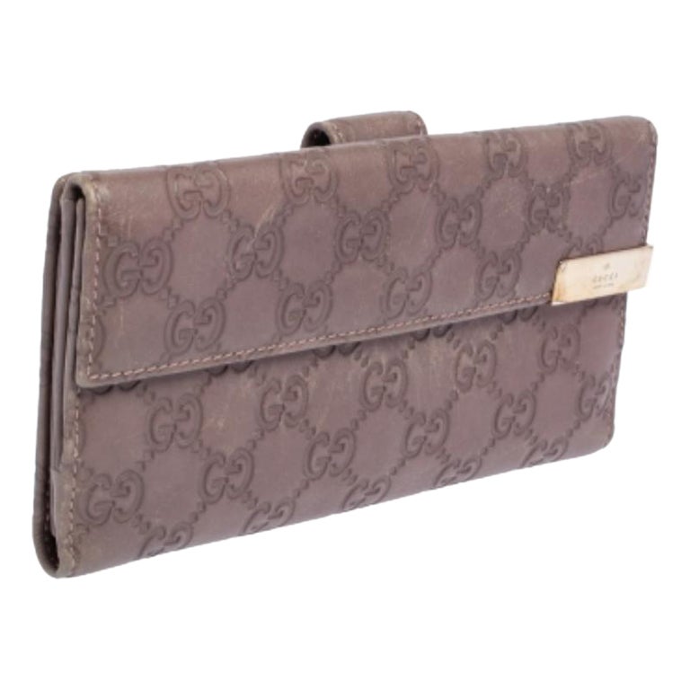 Gucci Lila Guccissima Leder Trademark Continental Brieftasche von Guccissima