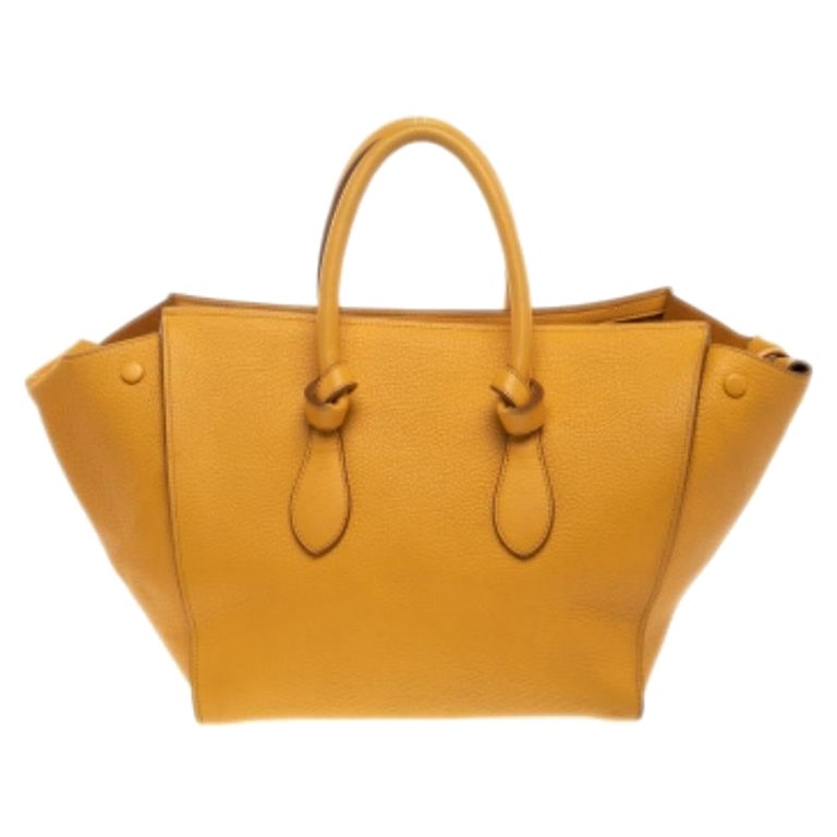 Celine Yellow Leather Small Tie Tote