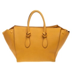 Celine Yellow Leather Small Tie Tote
