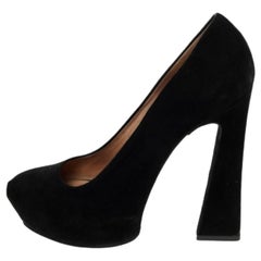 Celine Black Suede Platform Pumps Size 38