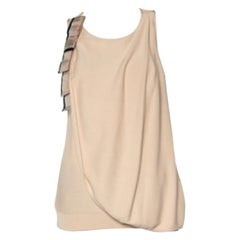 Emporio ARMANI Camiseta de tirantes de punto beige con superposición y lazo L