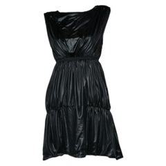 Fendi Nero Coates Elastico in Vita Dettaglio Vestito Midi Senza Maniche M