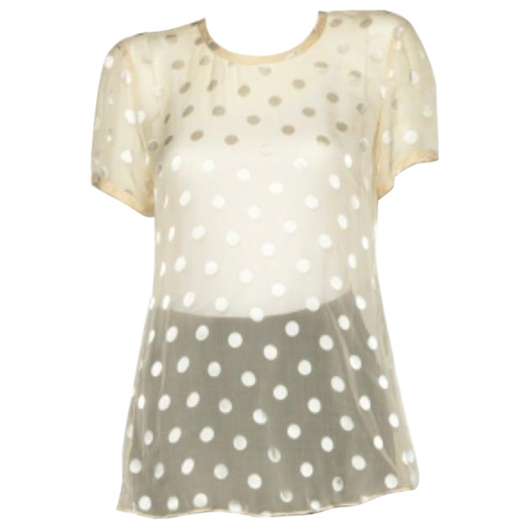 Giorgio Armani Top in seta giallo Dot Dot Back L