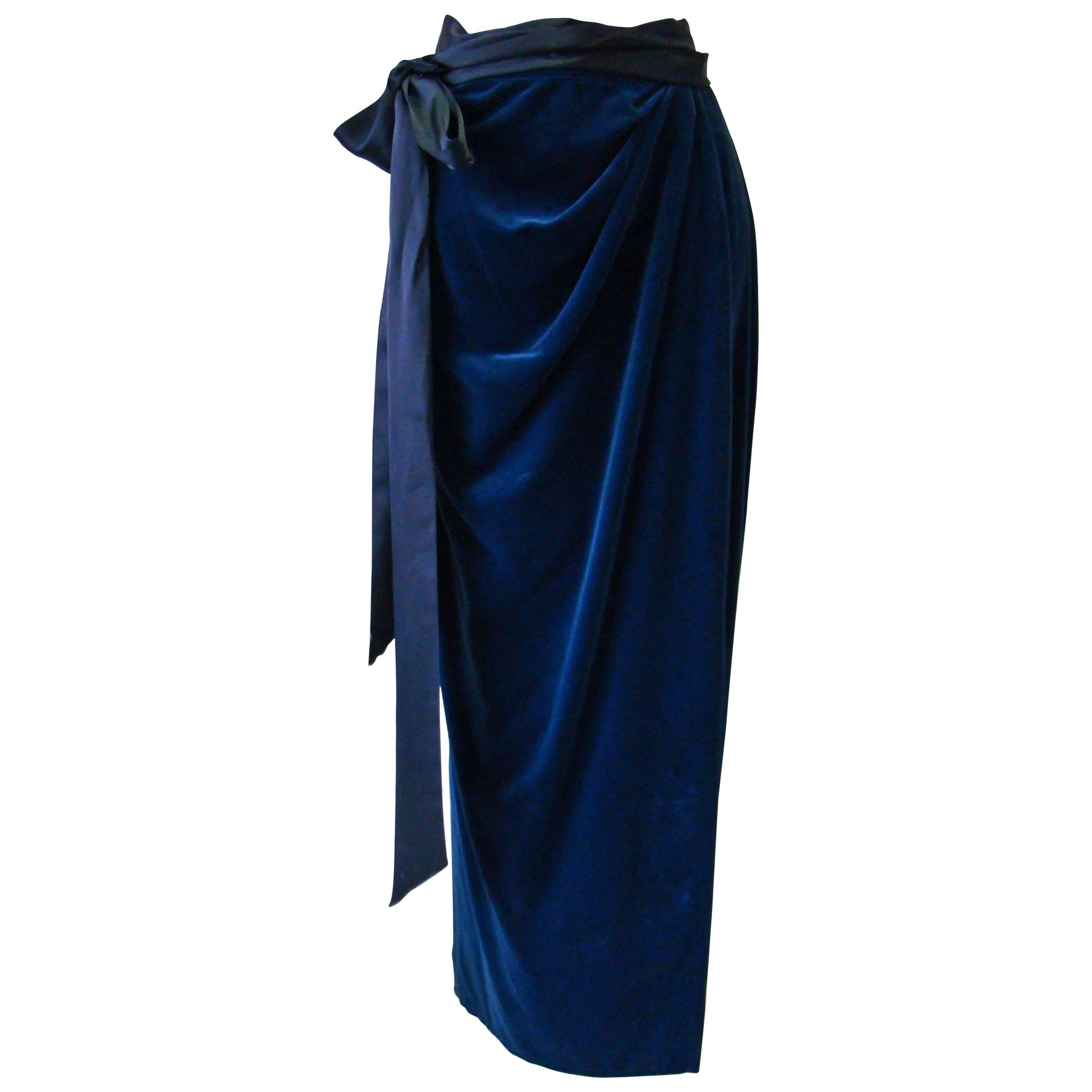 Early Gianni Versace Velvet Wrap Maxi Skirt For Sale