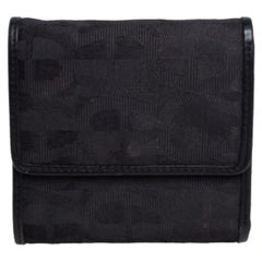 Portafoglio Trifold in tela nera e pelle di Aigner