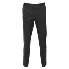 Dolce & Gabbana Grey Wool Tapered Classic Trousers L