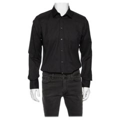 Dolce & Gabbana Black Striped Cotton Gold Label Shirt M