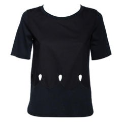See by Chloe Black Cotton Cut Out Detail Jersey T-Shirt M