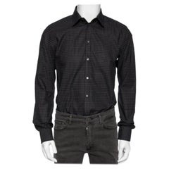Dolce & Gabbana Black Patterned Cotton Gold Label Shirt M
