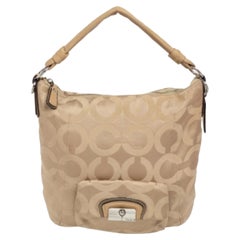 Coach Beige Signature Canvas And Leather Hobo