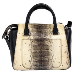 Michael Kors Beige/Black Python Embossed And Leather Satchel