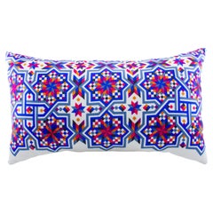Schiaparelli Geometric Print Silk and Velvet Decorative Cushion