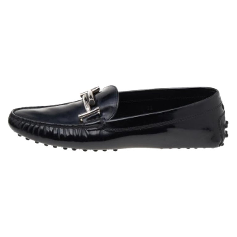 Tod's Mocassins en cuir verni noir Taille 39