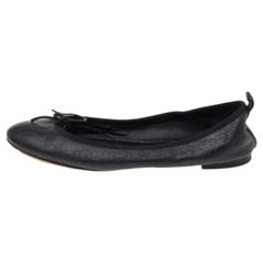 Gucci Ballerine con fiocco in pelle nera Guccissima Taglia 36