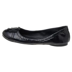 Tory Burch Black Patent Leather Flats Size 35