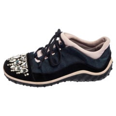 Miu Miu Zapatillas con puntera de ante y tela multicolor Tamaño 37
