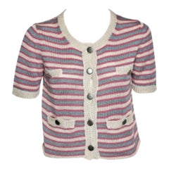 Sportmax Cardigan in maglia di lino a righe multicolore con bottoni sul davanti M. I.
