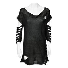 Just Cavalli - Tunica in maglia nera con dettagli ritagliati L.
