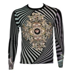 Versace Maglione in lana e seta stampato multicolore A&M