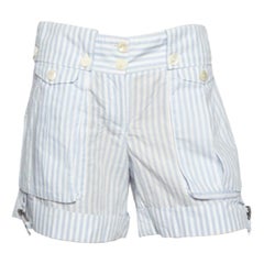 Dolce & Gabbana Blue & White Striped Cotton Shorts S