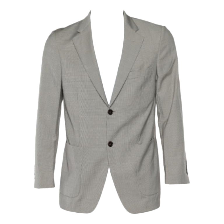 Balmain Blazer con botones de lana a cuadros beige XS