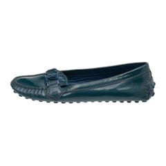 Louis Vuitton Blue Patent Leather Oxford Loafers Size 38