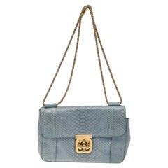 Sac à bandoulière Elsie Chloe bleu python de taille moyenne