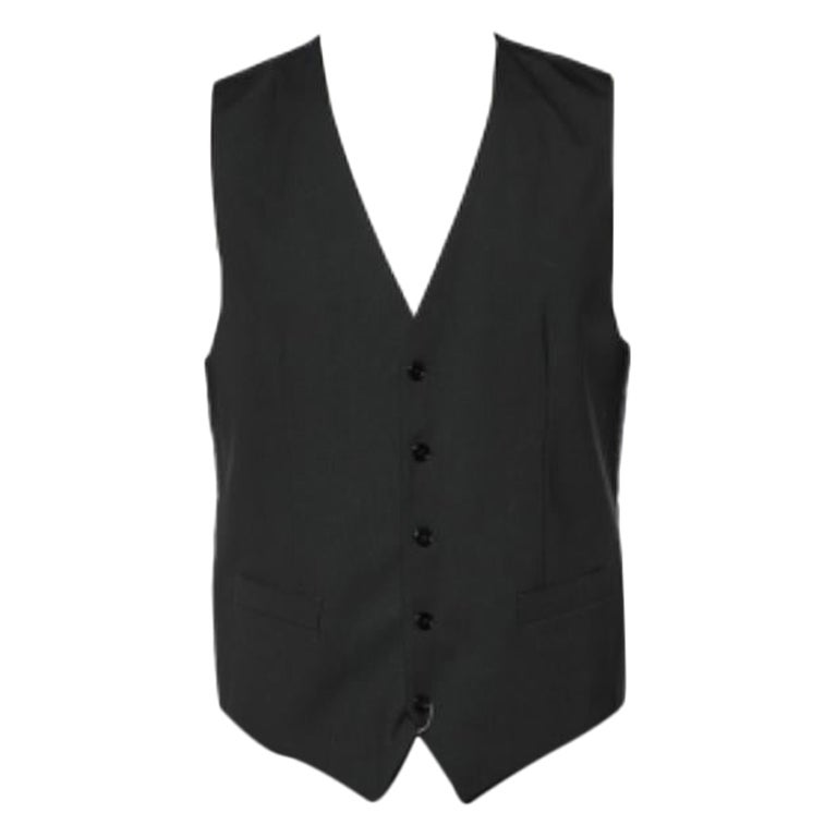 Dolce & Gabbana Schwarze ärmellose Weste aus Wolle M