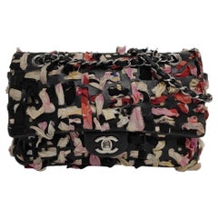 Chanel Ribbon and Leather Braided Medium Single Flap Bag Leather and Fabric