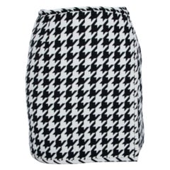 Off-White Monochrome Houndstooth Print Wool Mini Wrap Skirt S