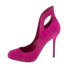 Sergio Rossi Magenda Suede Oblo Cut Out Pumps Size 36