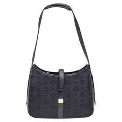 MCM Hobo en nylon et cuir Visetos noir