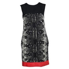 Giambattista Valli Black Printed Wool & Silk Paneled Shift Dress S